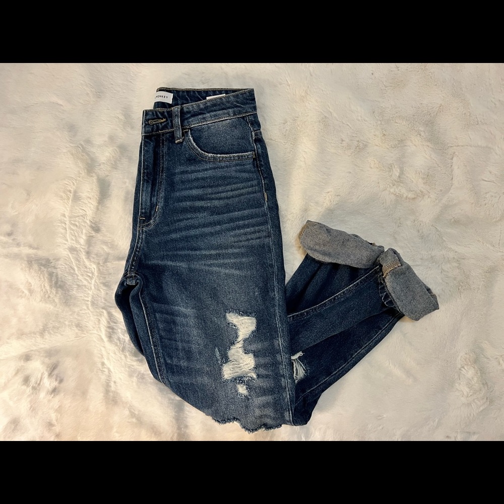 Flying Monkey High Rise Distressed Jeans